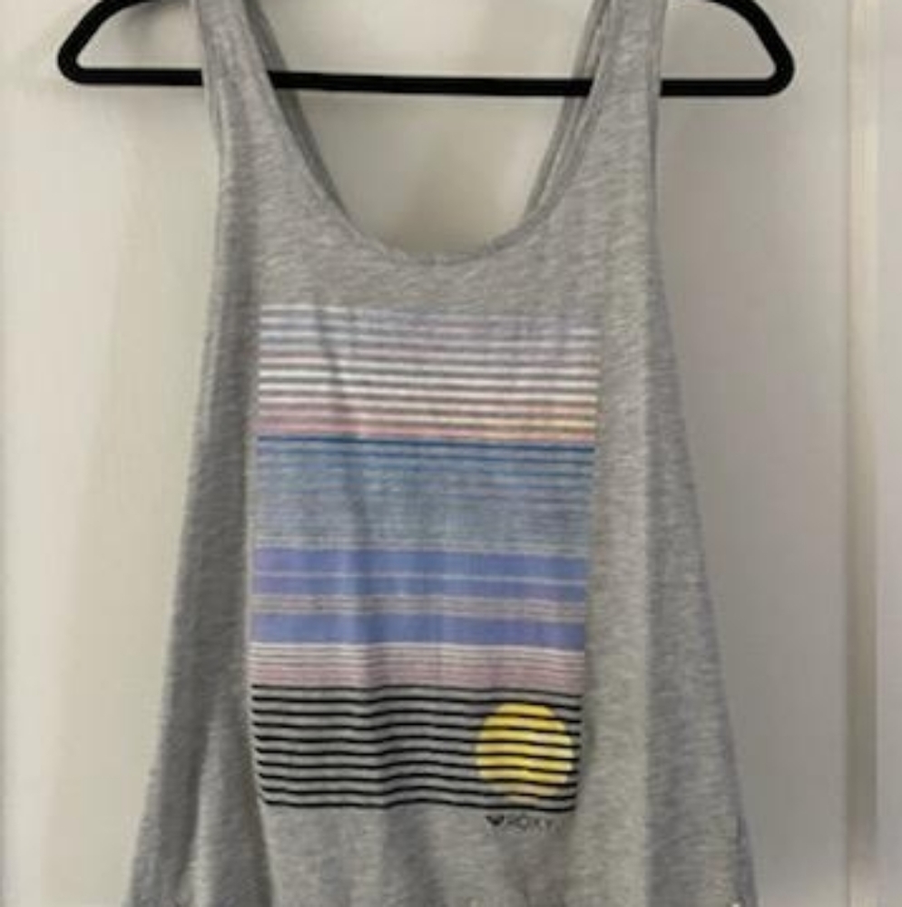 Roxy Grey Criss Cross Tank Top